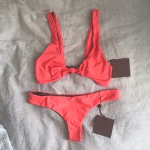 BNWT Acacia Swimwear Set in Neon Melon, Small